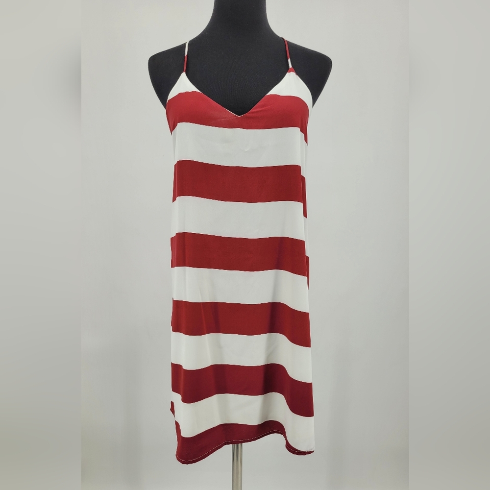 Style Rack Red/White Stripe Slip Dress Women's SZ Small